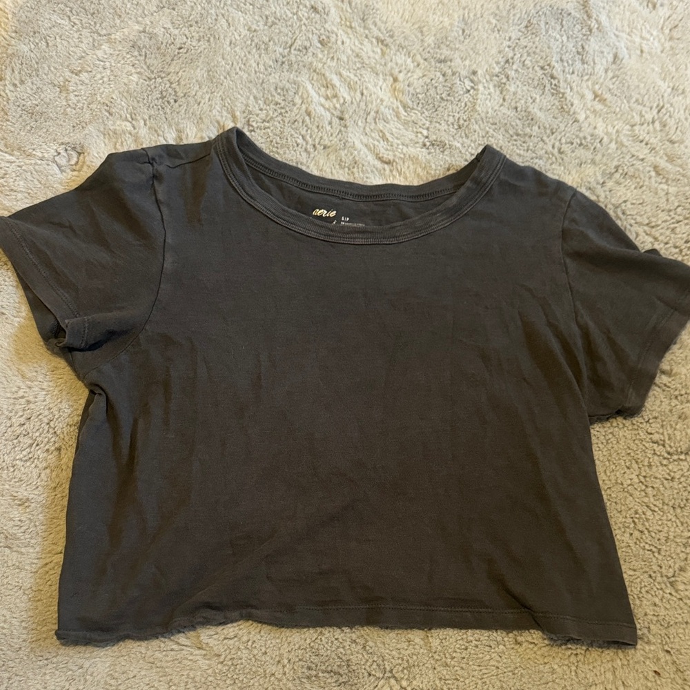 Gray Cropped T-Shirt